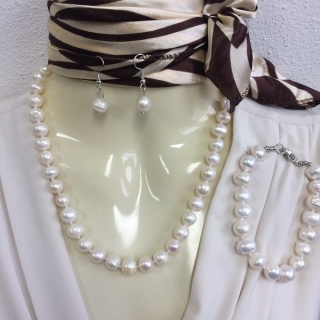 Riečne perly súprava 79 - biele