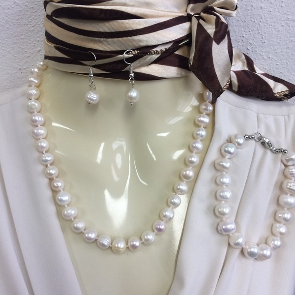 Riečne perly súprava 79 - biele