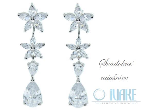 Náušnice svadobné Lucky Clover 83 white
