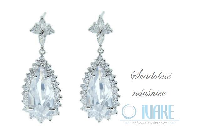 Náušnice svadobné Lucky  Clover 33 white